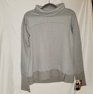 Avia NWT Women's Herringbone Active Wear Pullover w/ Thick Collar - Grey 240